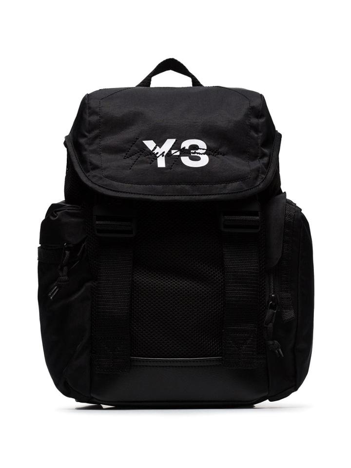 Y-3 Black Mobility Logo Print Backpack