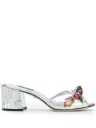 Dolce & Gabbana Floral Sandals - Silver
