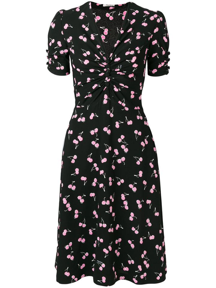 Miu Miu Cherry Print Dress - Black