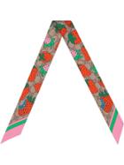 Gucci Gg Neck Bow With Gucci Strawberry Print - Neutrals