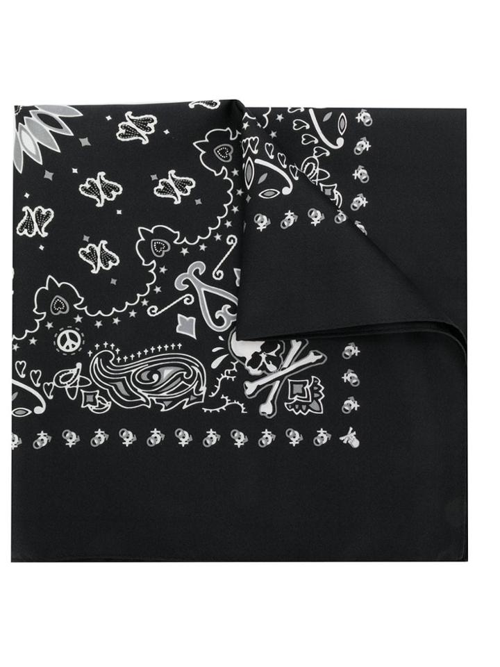 Mastermind Japan Skull Paisley Print Scarf - Black