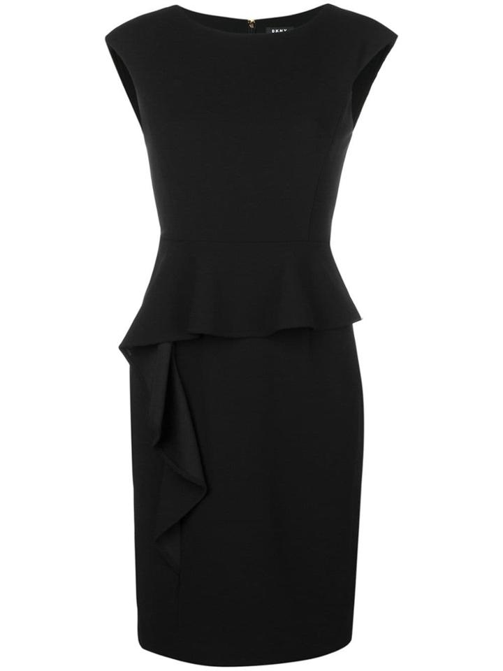 Dkny Ruffle Sleeve-less Dress - Black