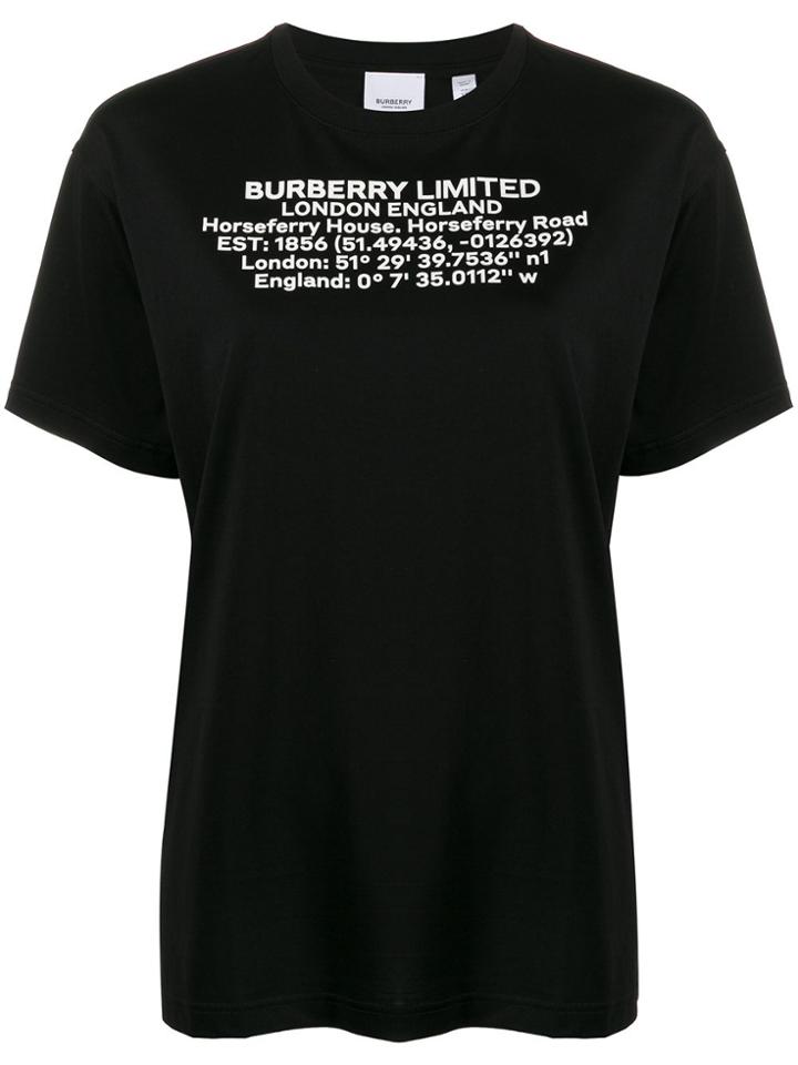 Burberry Logo Printed T-shirt - Black