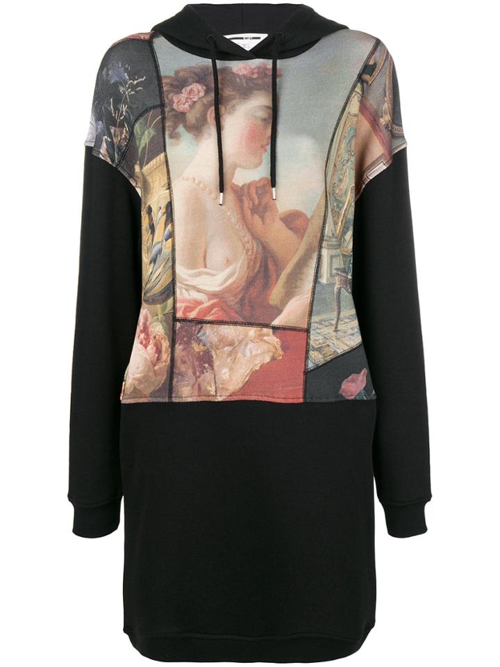 Mcq Alexander Mcqueen Paint Hooded Dress - Black