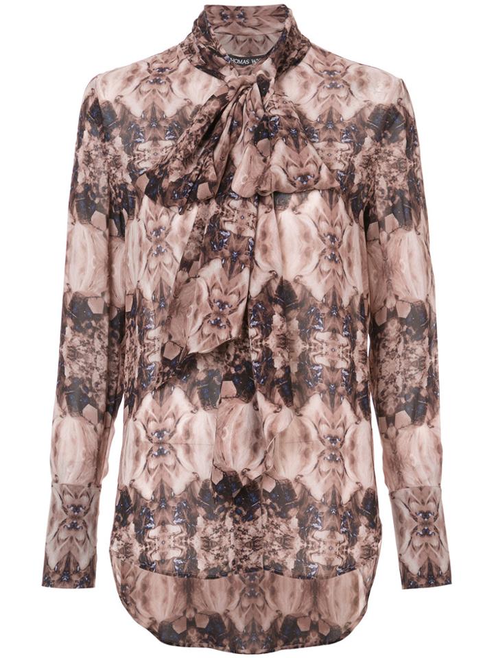 Thomas Wylde Long Sleeve Printed Blouse - Brown