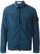 Stone Island Zip Up Bomber Jacket, Men's, Size: Xl, Blue, Polyamide/cotton