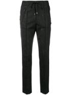 Dondup Pinstripe Elasticated Waist Trousers - Black