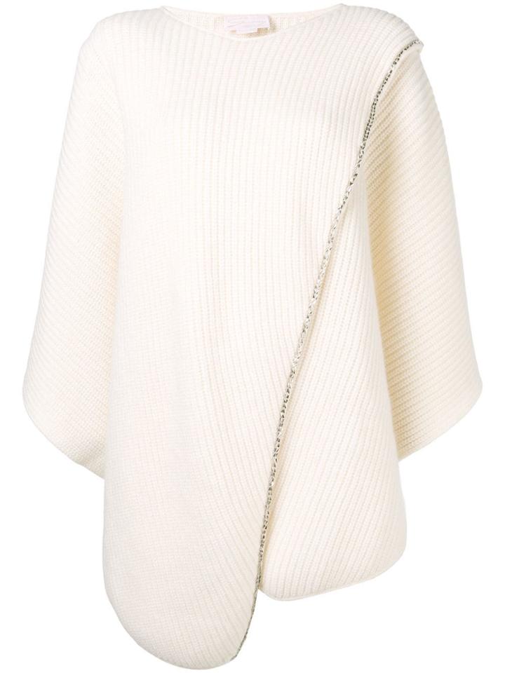 Genny Asymmetric Knitted Top - White
