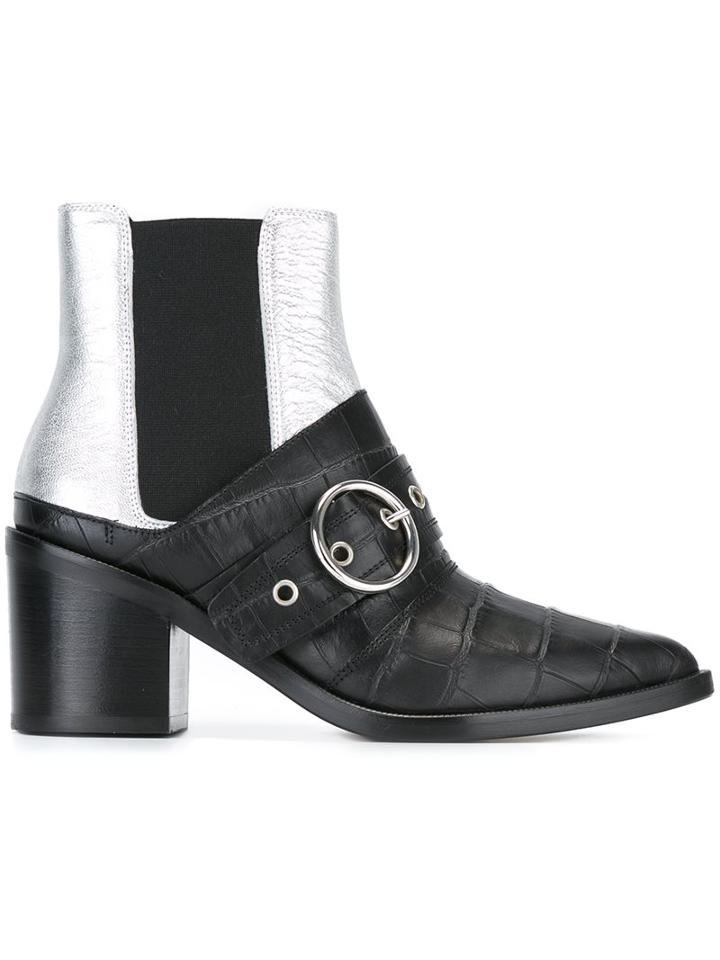 Mm6 Maison Margiela Croc-effect Ankle Boots