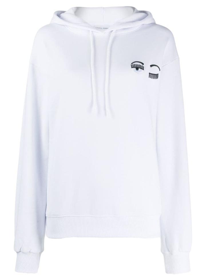 Chiara Ferragni Embroidered Eyelash Hoodie - White