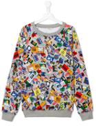 Kenzo Kids Badges Print Sweatshirt, Boy's, Size: 14 Yrs, Grey