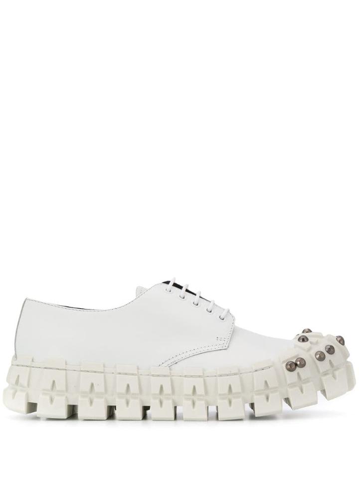 Prada Studded Lace-up Shoes - White