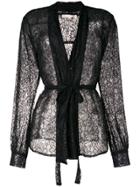 Gold Hawk Lace Loose Fit Blazer - Black