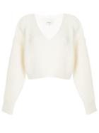 3.1 Phillip Lim Cropped V-neck Jumper - White