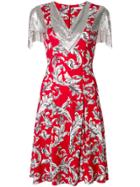 Jw Anderson Chainmail Trim Printed Dress - Red