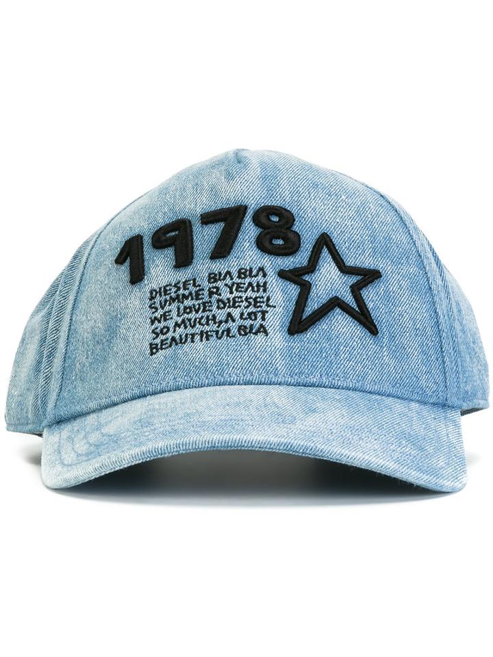 Diesel Baseball Cap, Adult Unisex, Blue, Cotton/viscose/polyester