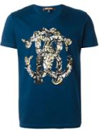 Roberto Cavalli Snakes Logo V-neck T-shirt