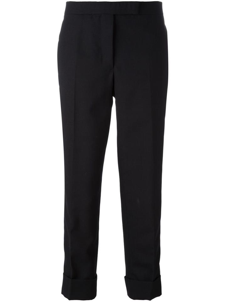Thom Browne Tuxedo Trouser With Grosgrain Tipping In Black Wool Fresco