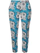 Figue Zulu Floral Cropped Trousers - Blue