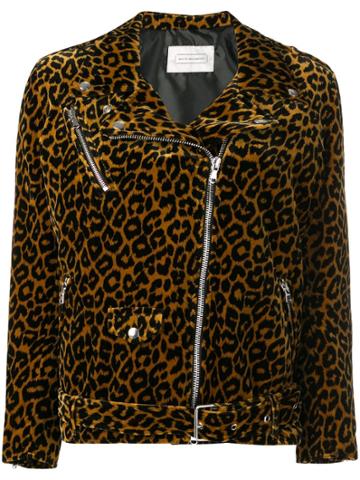 Route Des Garden Leopard Biker Jacket - Brown
