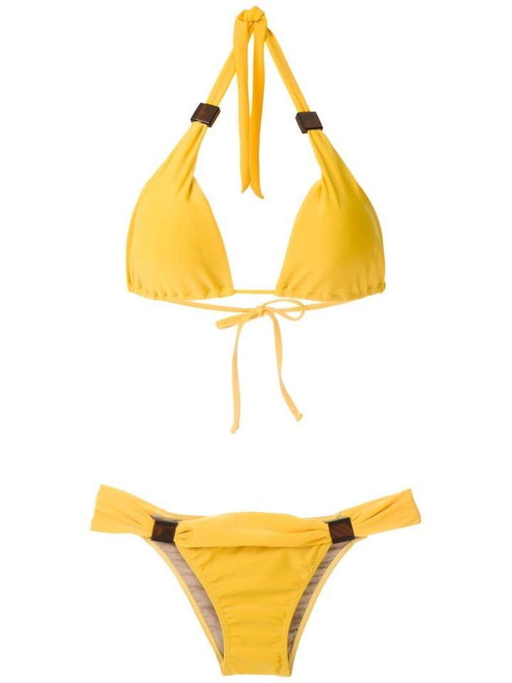 Adriana Degreas Appliqué Triangle Bikini Set - Yellow