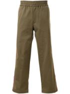 Palm Angels Side Stripe Detail Trousers, Men's, Size: 50, Green, Polyester/rayon/metal/cotton