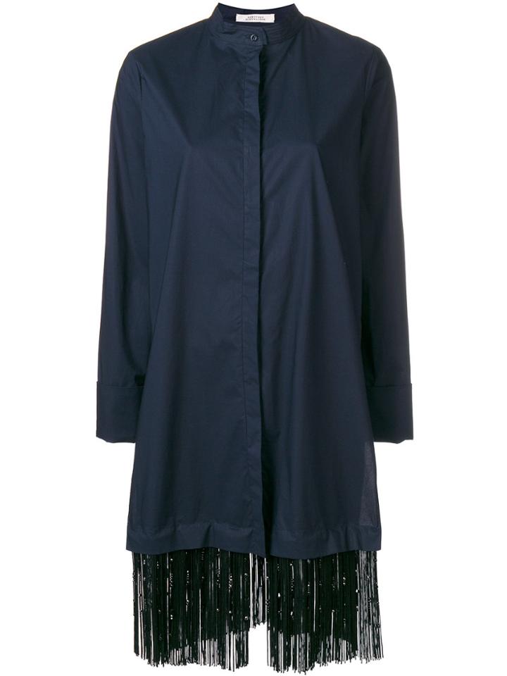 Dorothee Schumacher Fringe Shirt Dress - Blue