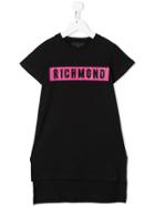 John Richmond Junior Logo Print T-shirt Dress - Black