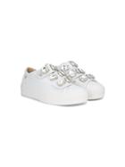 Miss Blumarine Crystal Embellished Sneakers - White