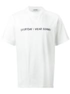 Sunnei - Embroidered Slogan T-shirt - Men - Cotton - S, White, Cotton