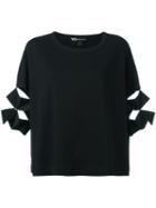Y-3 Slashed Sleeve T-shirt, Women's, Size: Xs, Black, Cotton/polyester