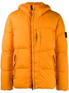 Stone Island - Hooded Puffa Jacket - Men - Feather Down/polyamide/polyurethane Resin - Xxl, Yellow/orange, Feather Down/polyamide/polyurethane Resin