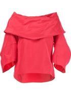 Rosie Assoulin Off Shoulder Faille Top