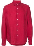 Estnation - Buttoned Shirt - Men - Linen/flax - Xl, Red, Linen/flax