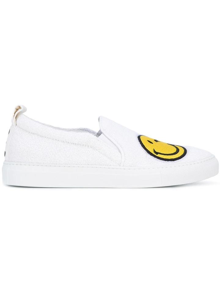 Joshua Sanders Smile Patch Slip-on Sneakers - White