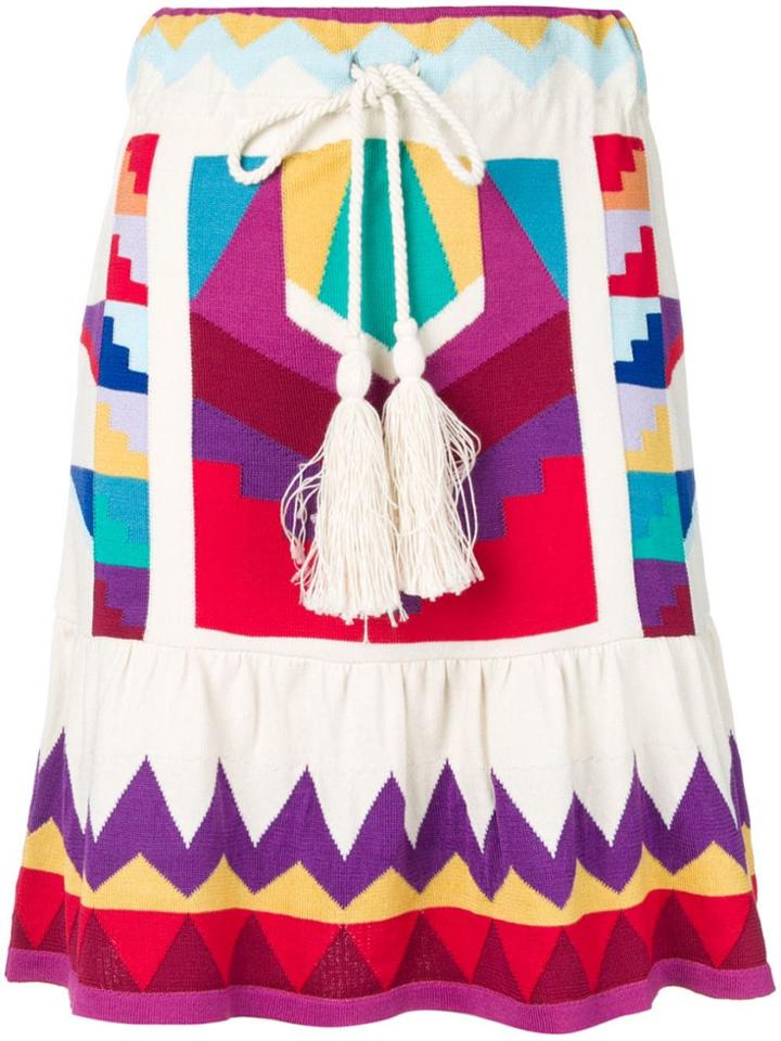 Laneus Colour-block Mini Skirt - White