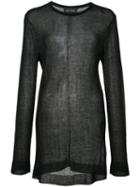 Baja East - Sheer Crewneck Top - Women - Viscose/cashmere - 0, Women's, Black, Viscose/cashmere