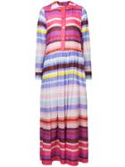 Michel Klein Striped Maxi Shirt Dress - Multicolour