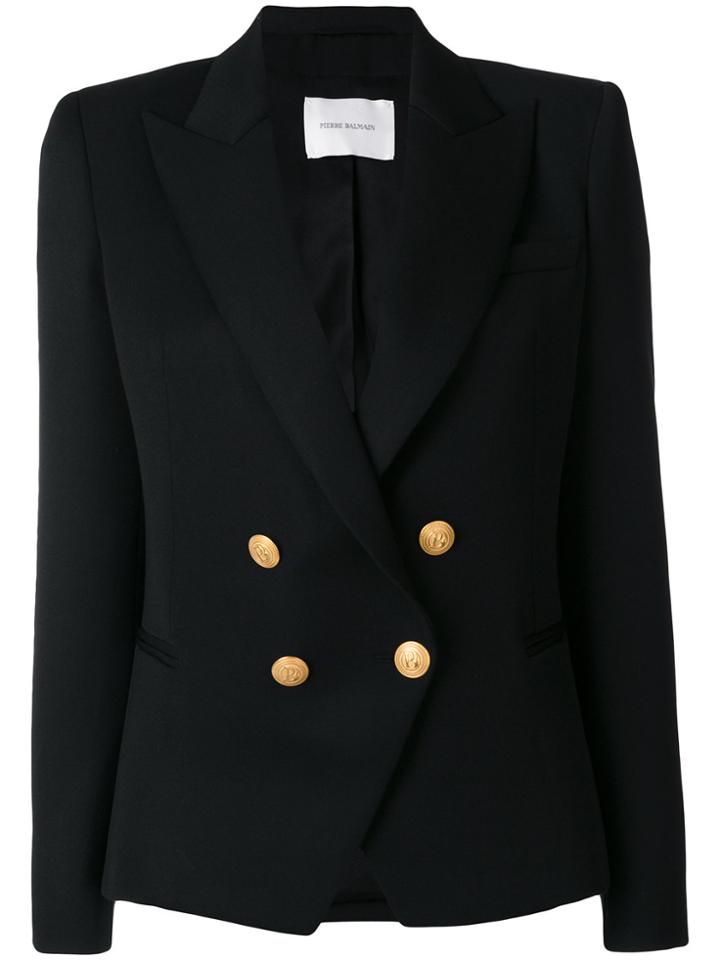 Pierre Balmain Peaked Lapels Double-breasted Blazer - Black