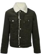 Maison Kitsuné Corduroy Trucker Jacket, Men's, Size: Large, Green, Cotton/polyester/wool