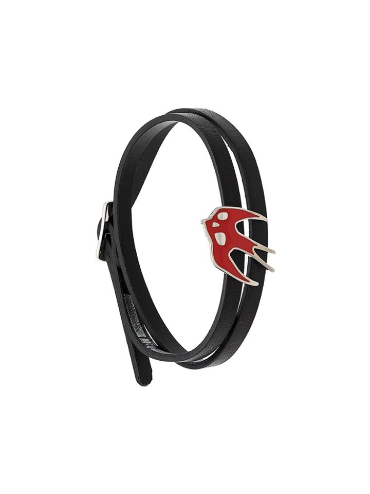 Mcq Alexander Mcqueen Swallow Wrap Bracelet - Black