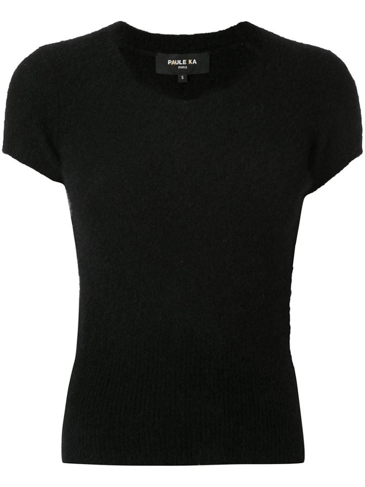 Paule Ka Ribbed Knit Rob - Black