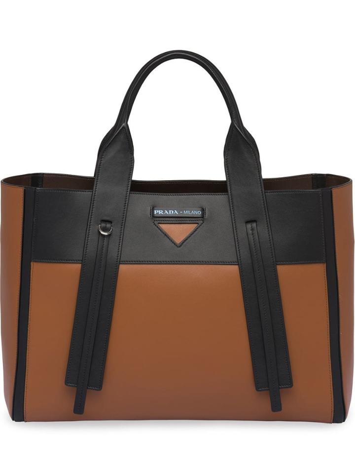 Prada Ouverture Large Tote Bag - Brown