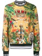 Dolce & Gabbana Tropical Dg King Print Sweatshirt - Yellow