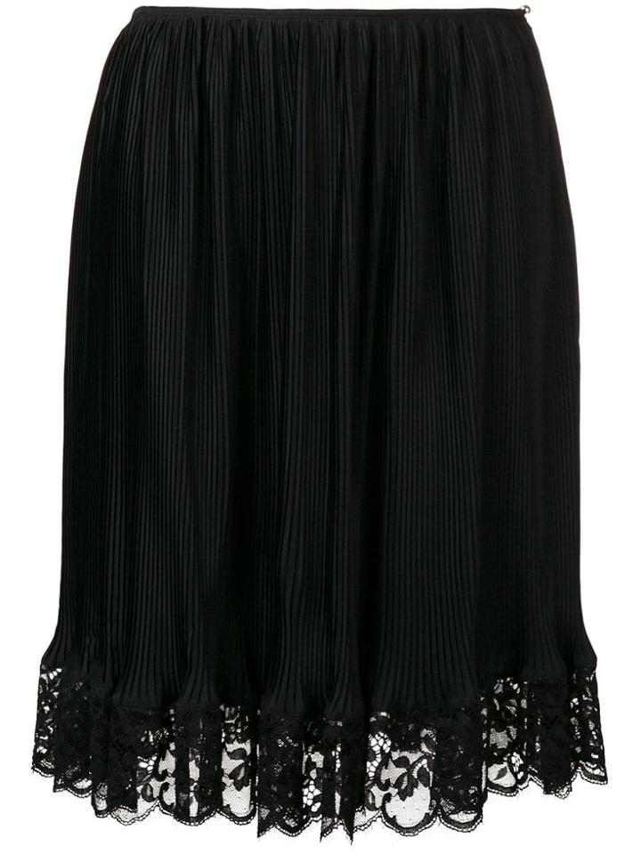Paco Rabanne Lace Trimmed Straight Skirt - Black