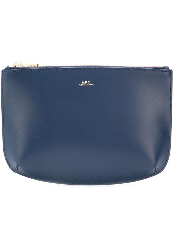 A.p.c. Zipped Clutch - Blue