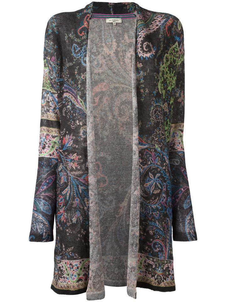Etro Printed Cardigan, Women's, Size: 44, Linen/flax/polyester