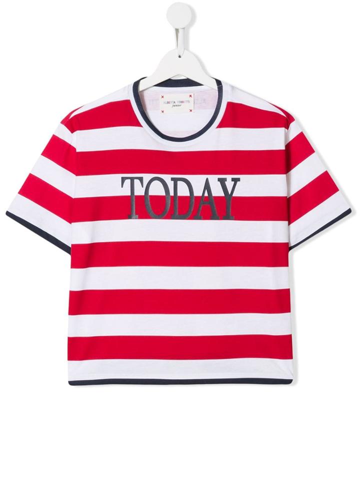 Alberta Ferretti Kids Today Striped T-shirt - Red
