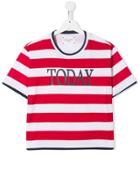 Alberta Ferretti Kids Today Striped T-shirt - Red