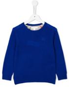 Burberry Kids Checked Elbow Patch Jumper, Toddler Unisex, Size: 4 Yrs, Blue, Cashmere